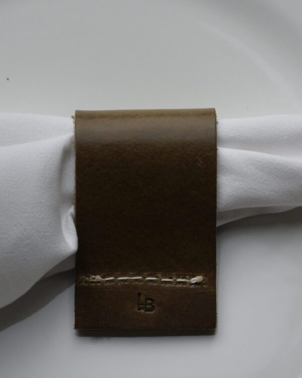 Servetring leder kaki