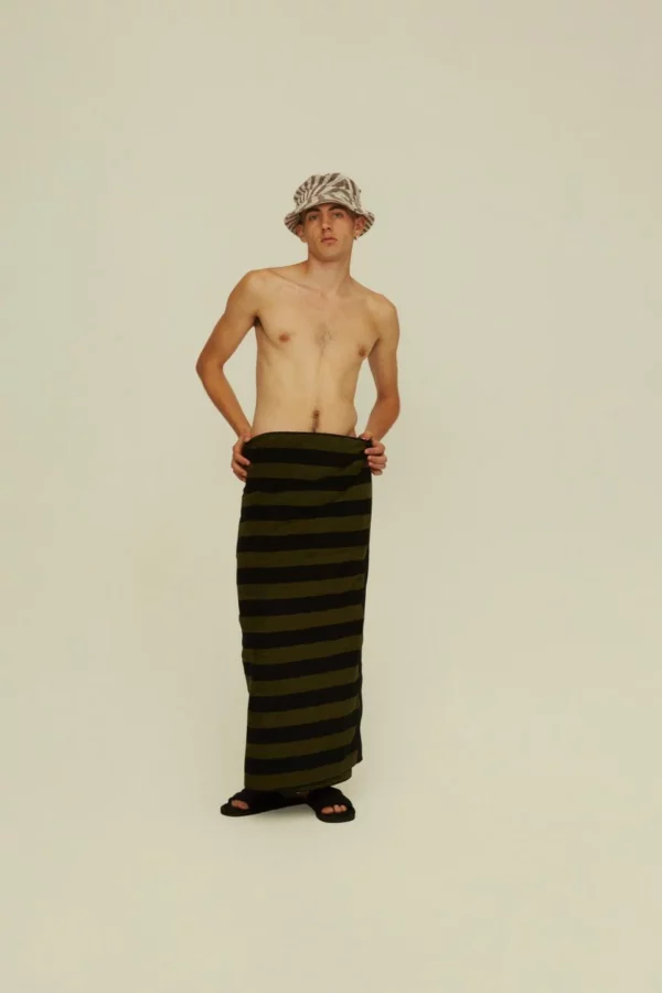 HANDDOEK GREEN STRIPE