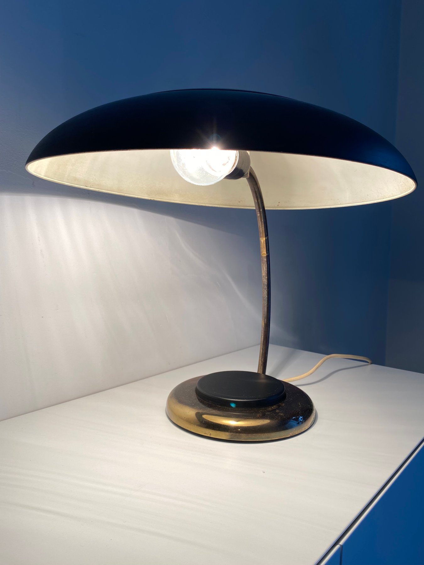 VEB Leuchtenbau Varna - Tafellamp - Mushroom table lamp - Messing, Metaal - Afbeelding 3