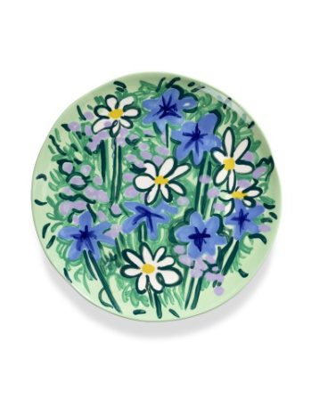 SERVEERSCHAAL GROEN BLAUW SERVING SPRING - Afbeelding 2