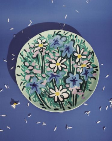 SERVEERSCHAAL GROEN BLAUW SERVING SPRING - Afbeelding 4